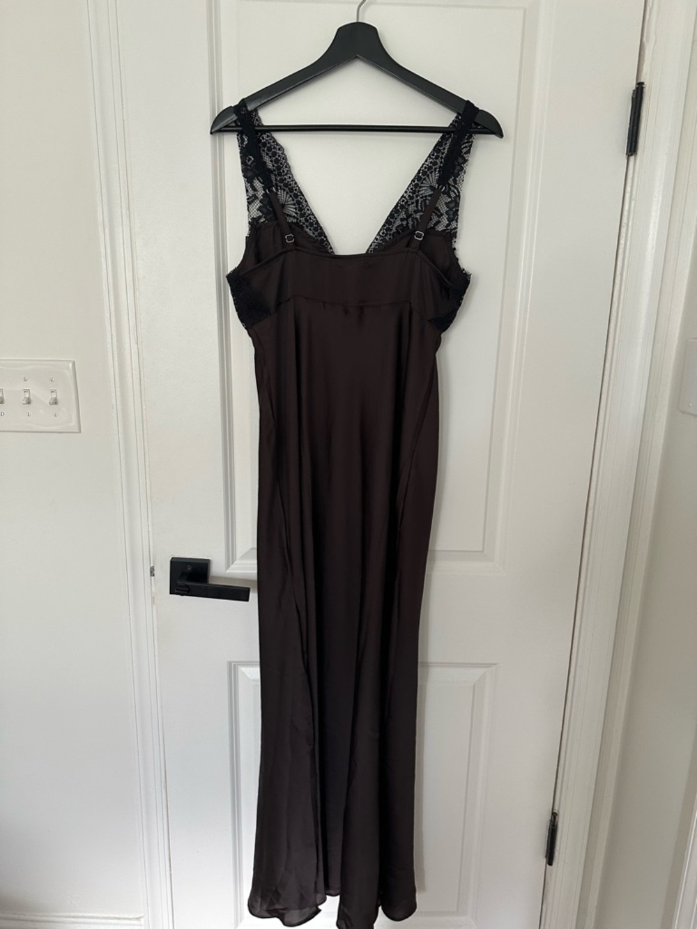 FREE PEOPLE Intimately FP Country Side Maxi Satin Slip Dress In Hot Fudge - Picture 5 of 5